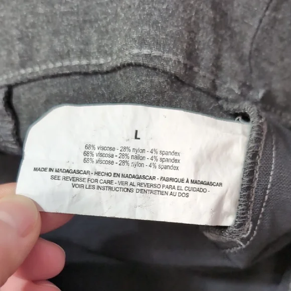 Anne Klein | Charcoal Grey Thick Cropped Leggings Viscose Blend Size L - Picture 9 of 15